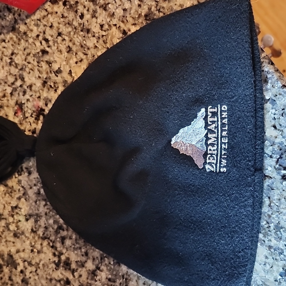 Zermatt Switzerland Black Fleece Beanie